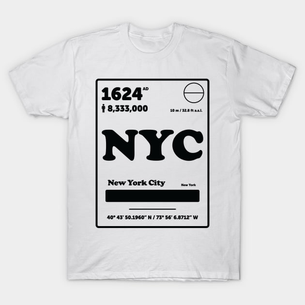 New York Periodic Table Element T-Shirt by ScienceCorner